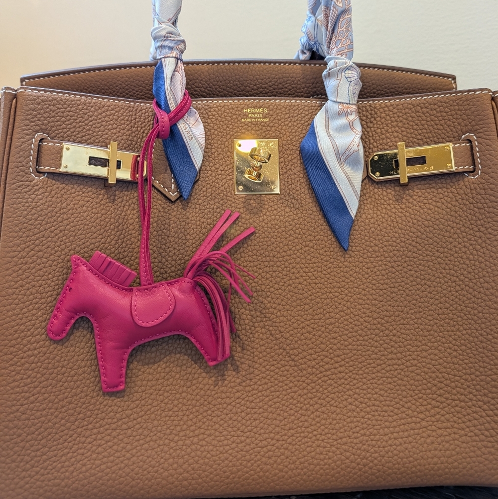 Hermès Rodeo Horse Bag Charm PM Rose Mexico